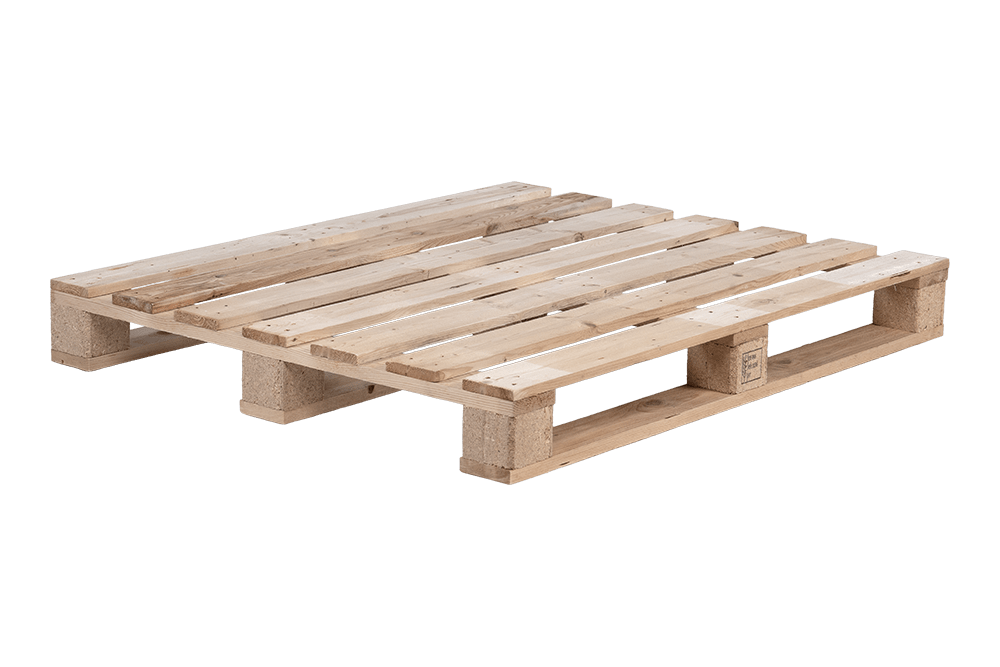 Einwegpalette gebraucht 1000x1200 mm, 7 Deckbretter