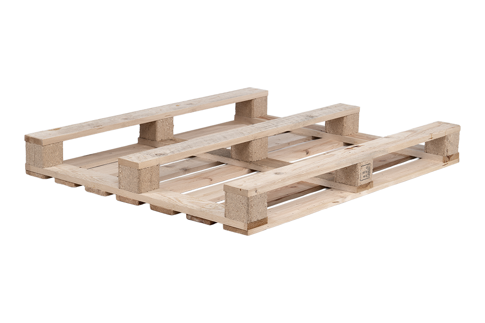 Einwegpalette gebraucht 1000x1200 mm, 7 Deckbretter