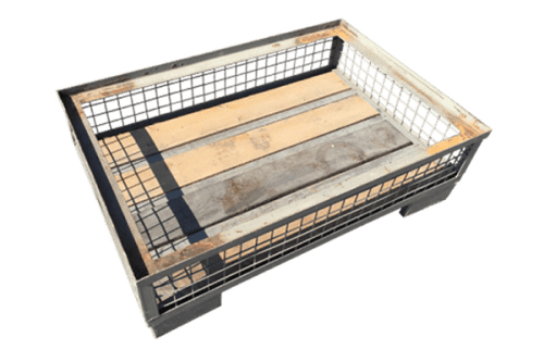 Gebrauchte Industriegitterbox halbhoch von Schroth Paletten